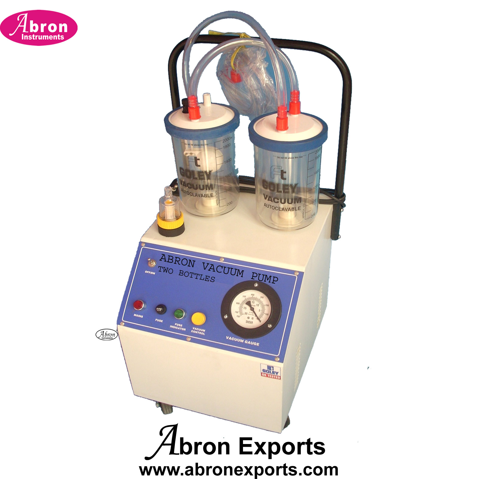Hospital Surgical Suction Machine With Glass Two Bottles Vacuum Pump With Tubes Portable Abron ABD-4190 ABM-2315A 